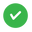 A green circular icon with a white checkmark on a white background.