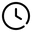 A minimalist black line icon of a clock with a broken outer circle, commonly used as a 'time' or 'loading' placeholder graphic.
